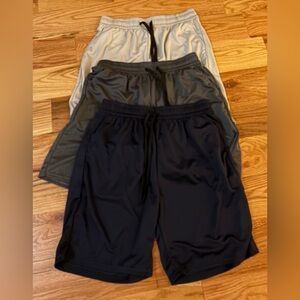 Men's Athletic Mesh Drawstring Shorts - Black, Gray, Light Gray